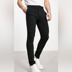ASOS DESIGN super skinny smart pants in black size 30x32